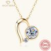 Niche High-grade Sense Heart Moissanite Sterling Silver Necklace Women Fashion Design Pendant Single-minded Collarbone Chain Gift