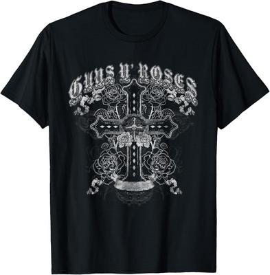 Официальная винтажная белая футболка Guns N' Roses с крестом