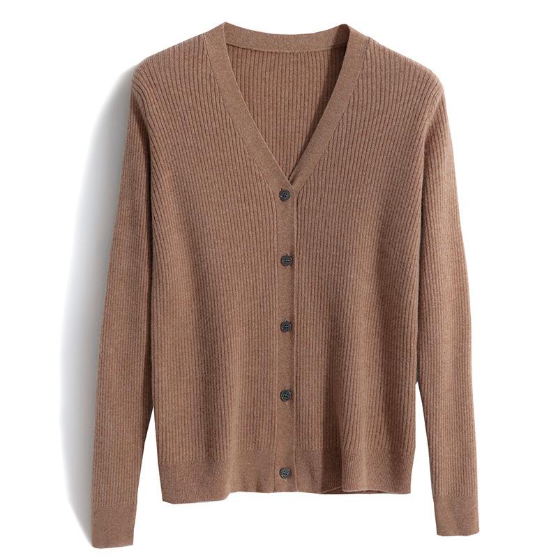 Весенне-осенний женский трикотаж, тонкий кардиган с v-образным вырезом на шнурке, вязаный свободный ленивый модный свитер-кардиган