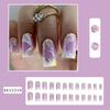 24pcs False Nails Blue Gradient Design Fake Nails Art Full Coverage Waterproof Removable Artificial Press On Nails