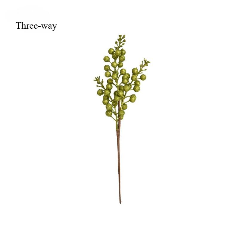 Hot-selling 3 forks 5 forks gold powder berry simulation Christmas tree decoration accessories Christmas decoration scene arrangement