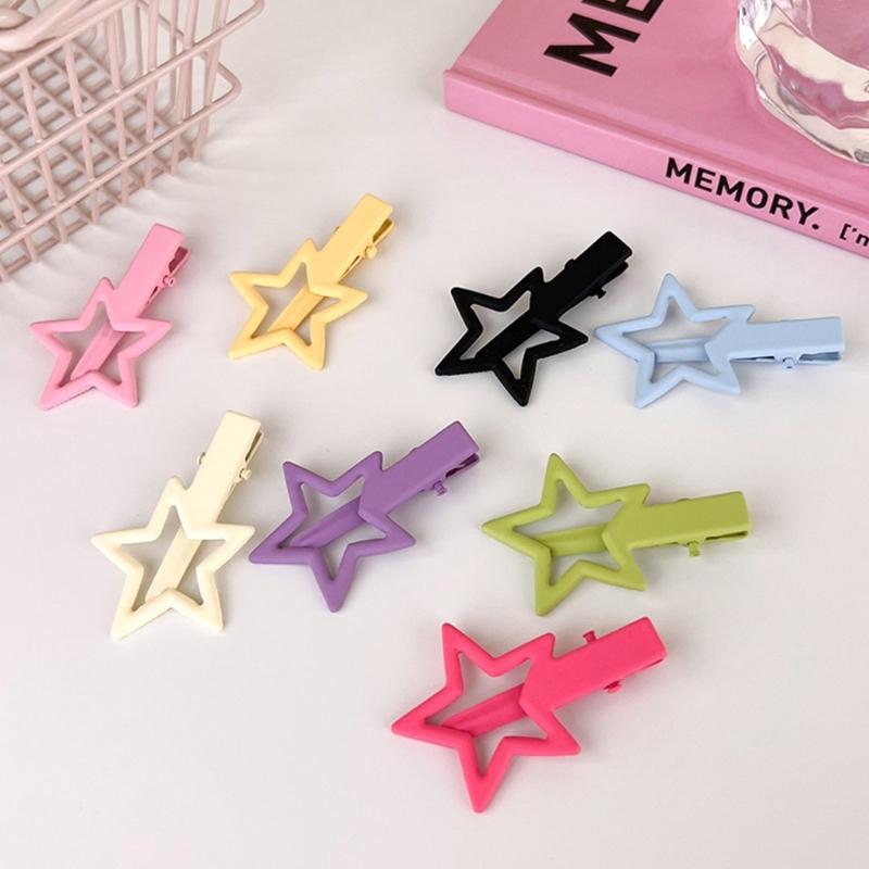 Cute Star Barrettes Clip Hairpin Y2K Girls Ornaments Headdress Hair Accessories Harajuku Barrettes Clip Bangs Hairpin