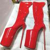 Сексуальные 19 см ботфорты выше колена женские на высоком каблуке для вечеринок танцев фетиш клубная обувь красные на платформе ботфорты до бедра большой размер 48