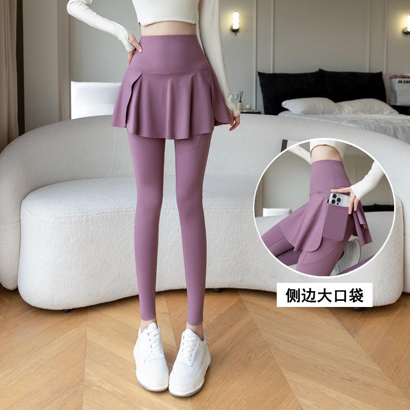 Весенние новые кюлоты из двух частей с завышенной талией, бриджи длиной до икры, верхняя одежда, спортивные штаны для йоги, женские леггинсы большого размера