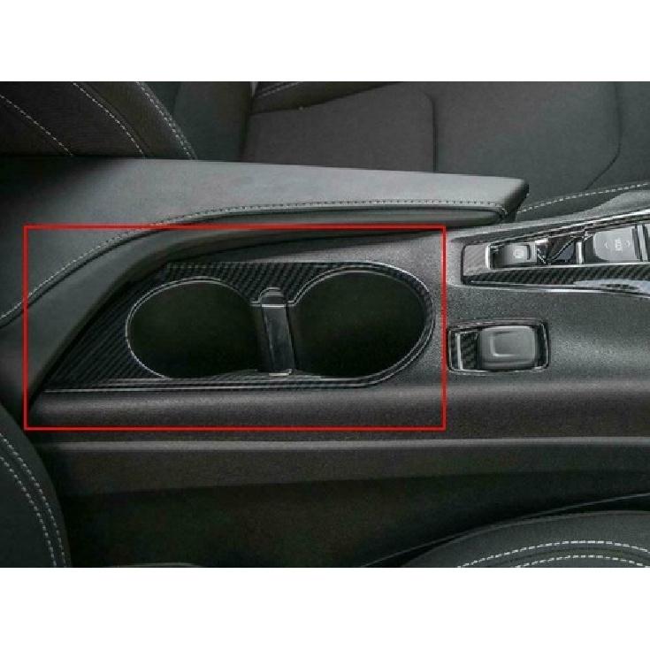Front Water Cup Holder Cover Trim Bezels For Chevrolet Camaro 2017+ Carbon Fiber