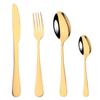 4 шт., набор столовых приборов из белого золота в стиле вестерн, столовые приборы, столовые приборы, нож, вилка, ложка, столовое серебро из нержавеющей стали, домашний набор посуды