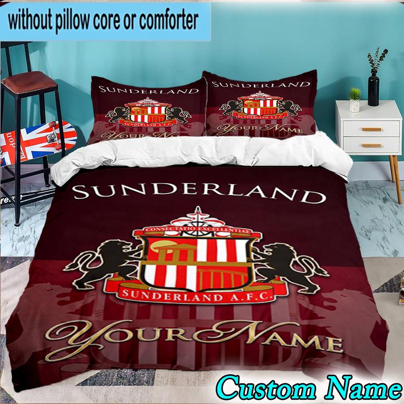 Custom Name Sunderland rest 3PCS Bedding Set For Bedroom Dormitory,Including 1pc Duvet Cover And 2pcs Pillowcases Large size Fan gift