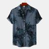 Summer Vintage Geometric Texture 3d Print Hawaiian Shirt Men Short Sleeves Tops Beach Harajuku Street Lapel Blouse Male Clothes