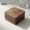 Luxury Cufflink Storage Solution Walnut Box, Solid Wood Magnetic Closure Case for Men, Dustproof Small Jewelry Organizer Rings Necklace, Gift Box Men