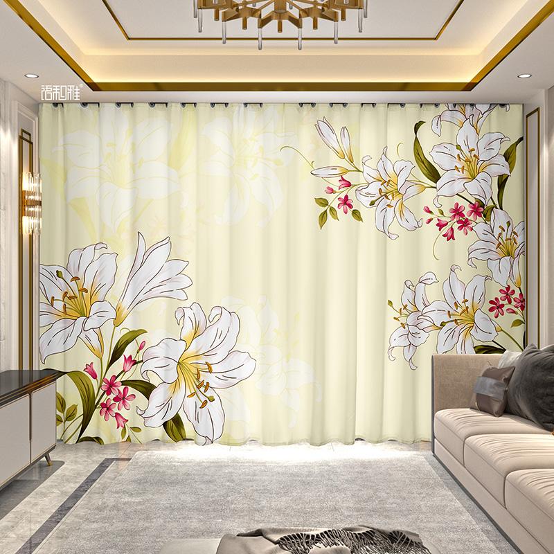 2-панельные шторы с цветочным узором для девочек, спальни, гостиной, окна от пола до потолка, кухни, ванной комнаты, жалюзи, шторы, занавески