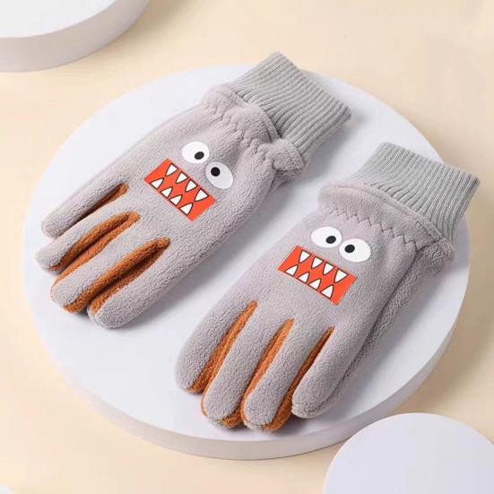 Kids Winter Gloves Windproof Cartoon Ski Gloves with Elastic Cuffs Cold Weather Warm Gloves for