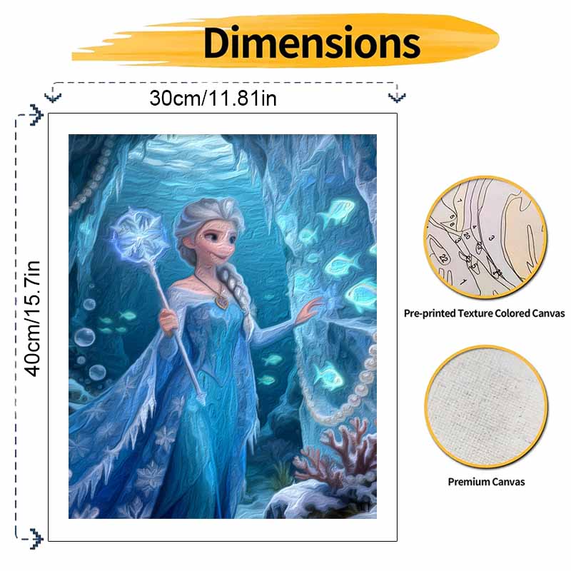 Disney Frozen Ice Queen Painting By Numbers Kit Hand Painting Home Decor