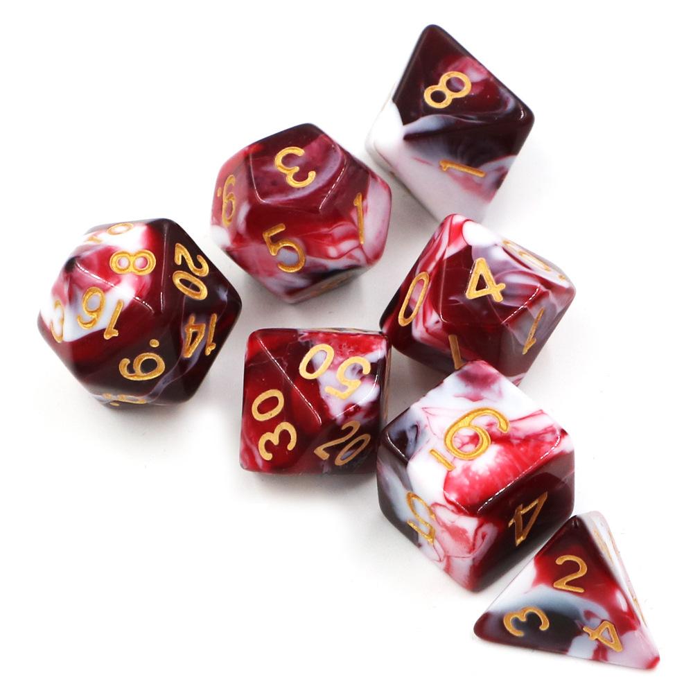 7 шт./лот, многогранные игральные кости из смолы D&D D4 D6 D8 D10 D% D12 D20, многогранные игральные кости TRPG, настольные игры