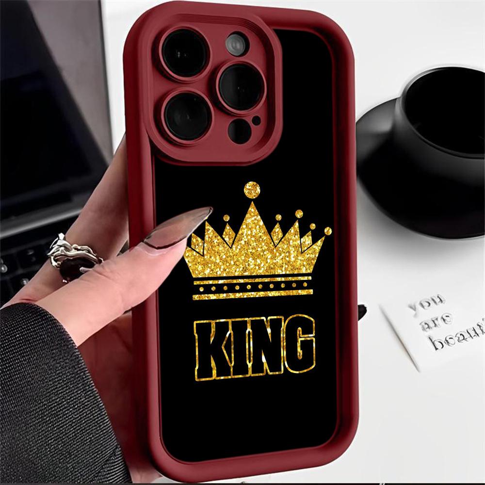 N94 Queen King Crown Мягкие чехлы для телефонов с ангельскими глазками для Samsung A54 A34 A13 A14 S23 S24 Ultra S20 FE Xiaomi Redmi Note 13 12C противоударный чехол