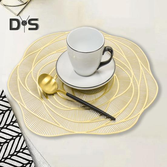 Бронзовая подставка для столовых приборов с розой, противоожоговая, термостойкая, нескользящая, водонепроницаемая, теплоизоляция, ПВХ, можно мыть в посудомоечной машине, можно мыть в посудомоечной машине, коврик для украшения обеденного стола, кухонные принадлежности