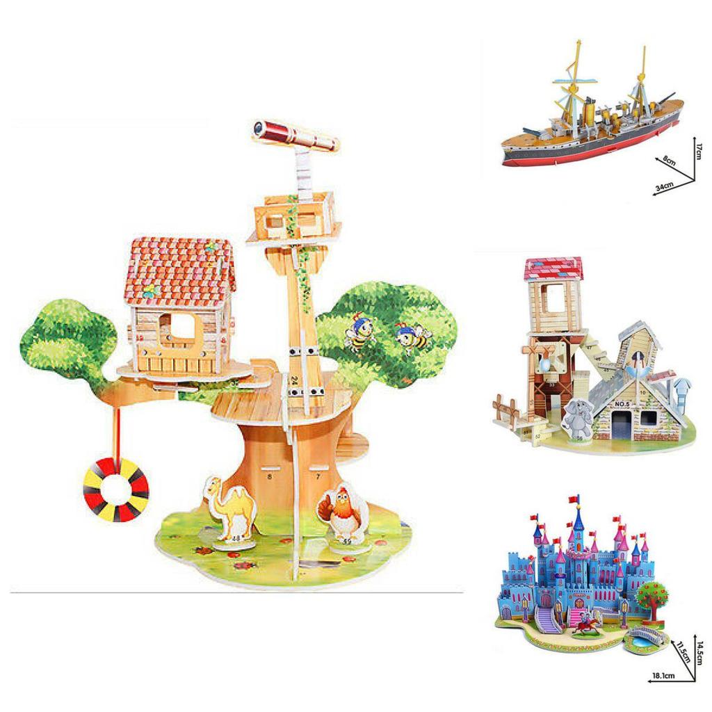 Kids 3d Puzzle Paper Diy Creative Building Toy Intelligent Learning Game
