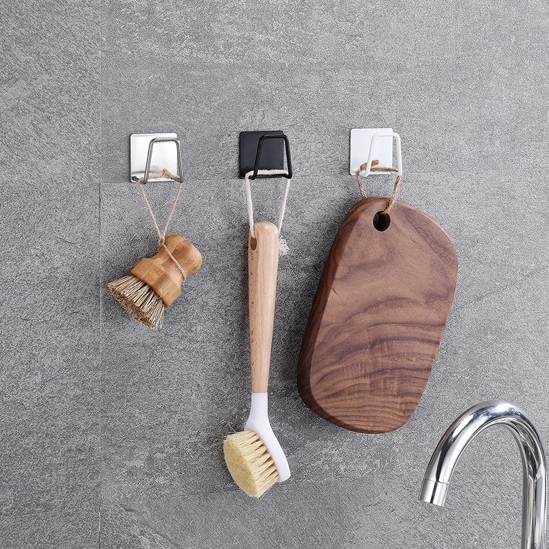 Stainless Steel Sponge Holder Rack Shelf Adhesive Kitchen Sink Organizer Bathroom Kitchen Dishcloth Holder For Towel Rag Hanger