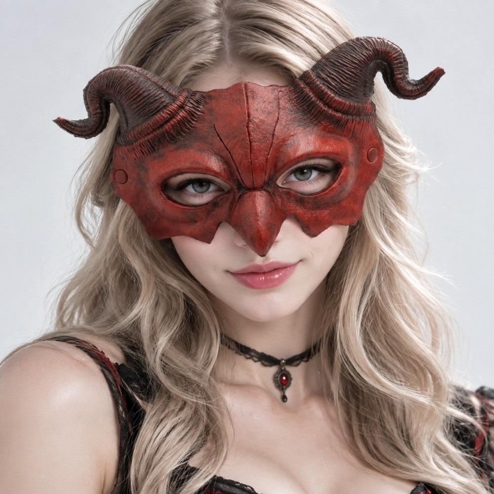Cosplay Party Horned Devil Mask Pu Foam Festival Party Mask Creative Half Face Mask Halloween
