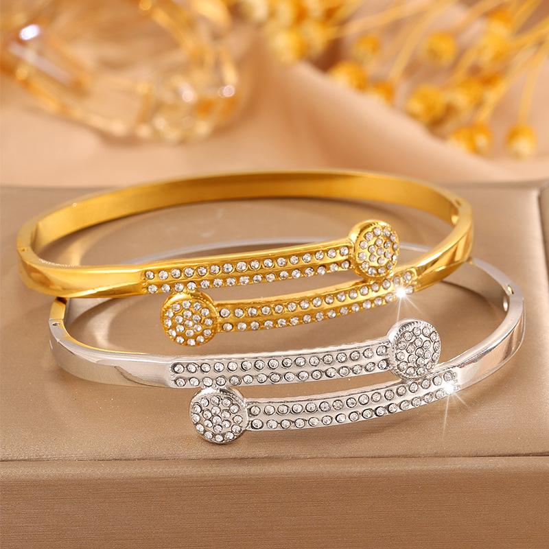 Double-headed Titanium Steel Women's Exquisite High-end All-match Bathing Bracelet