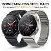 Универсальный ремешок из нержавеющей стали 22 мм для Huawei Watch GT 6 Pro 46 мм, роскошный металлический ремешок для часов Seiko, мужской стиль, браслет