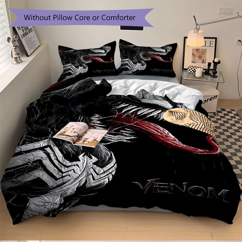Venom'S Dark Presence Print 3Pcs Bedding Setduvet Cover With 2 Bedropillowcase Home Birthday Gift