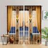 Natural Scenery Landscape Seascape Seagull Window Curtains Blinds For Living Room Bedroom Bathroom Kicthen Door Home Decor2Pcs