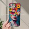 Персонализированный масляный рисунок цветок фигурка для чехла iPhone11/12/13/14/15/16/17 PROMAX