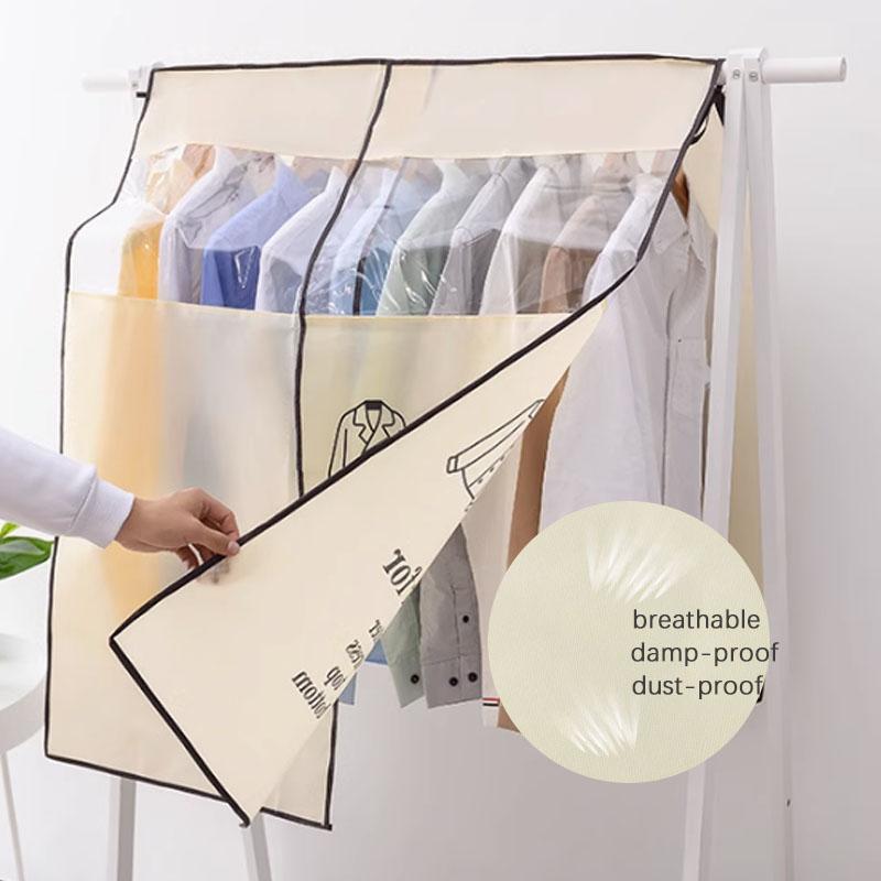 Чехол для одежды от пыли, видимый чехол для хранения костюма, пальто, большая вместимость, органайзер для одежды, инструмент для хранения в доме