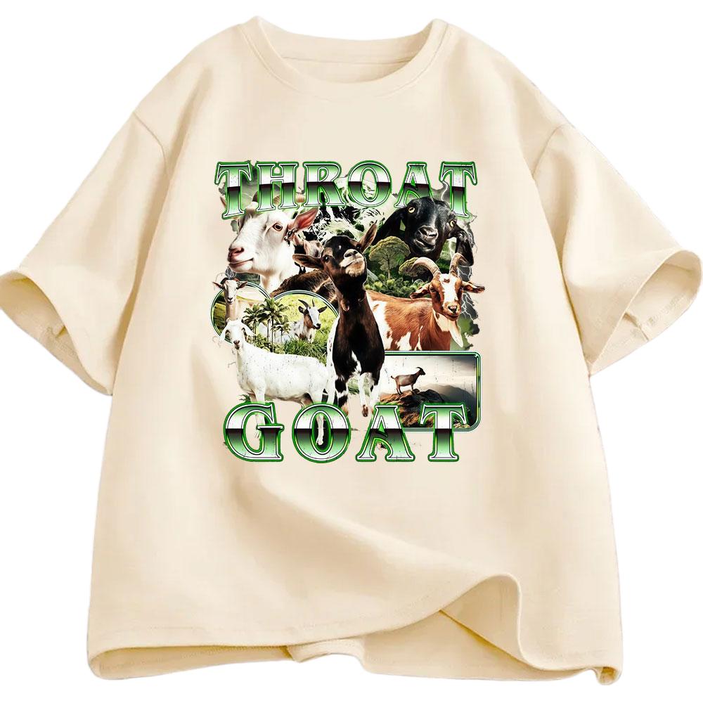 Throat Goal Fun Meme Pattern Tshirt Summer Mens Womens Casual Cotton Tshirt Harajuku Fashion Street Wear Y2K Tshirt