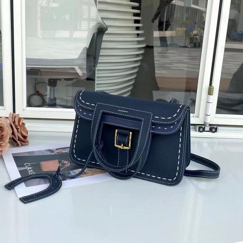 Новая сумка-подкова из кожи Togo с рисунком личи, сшитая вручную грубой нитью, ручная женская сумка через плечо из кожи