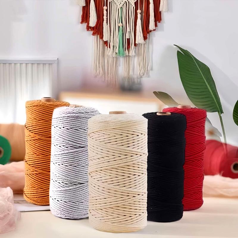 100 м/моток Принадлежности для украшения дома Цветной Хлопковый шнур макраме ручной вязки 3 мм для DIY проектов Натуральная упаковка для подарков