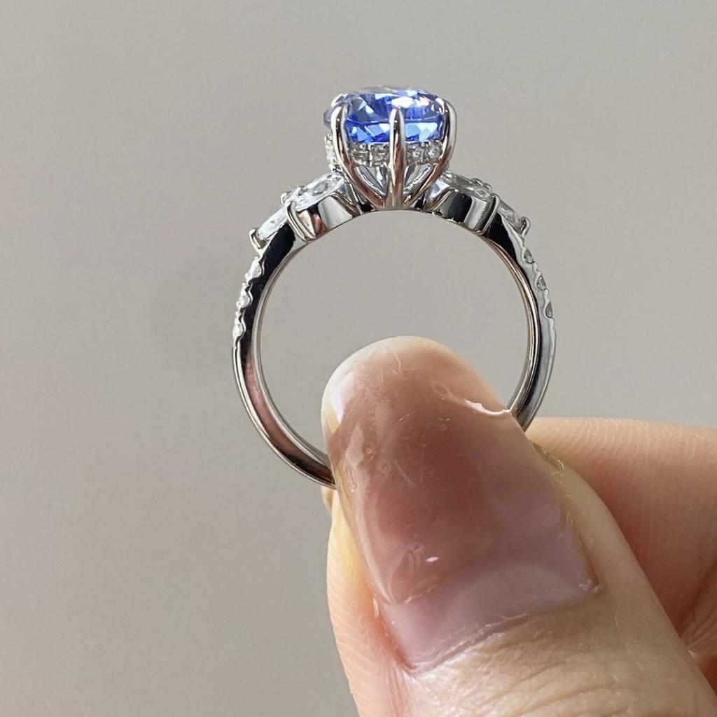 Женское кольцо с сапфиром, кольцо с цирконом, женское обручальное кольцо