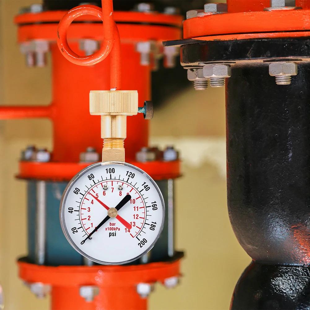 Манометр 15/30/60//100//160/200 PSI и бар для воздуха, газа, воды, топлива, жидкости. Тестер давления воздуха в шинах автомобиля, манометр для шин