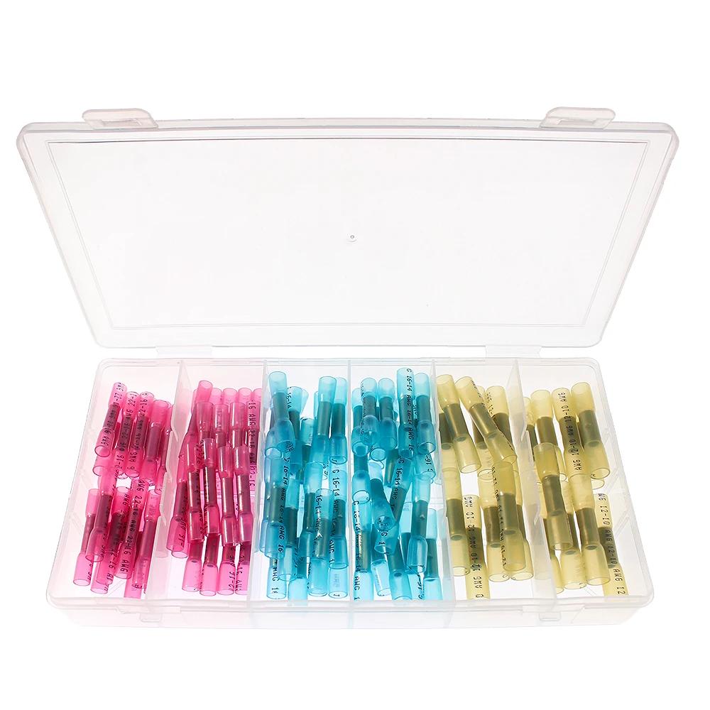 Комплект термоусадочных трубок 100/200 шт. AWG 22/10, комплект соединителей, водонепроницаемый термоусадочный соединитель, кабель, обжимной наконечник