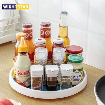 Круглая полка Шкаф для кладовой Вращающаяся подставка Стойка для хранения приправ Стойка для специй Кухонный поднос для хранения Вращающийся органайзер 2 яруса