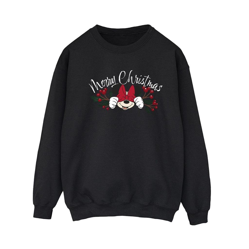 Disney Womens/Ladies Minnie Mouse Christmas Holly Sweatshirt