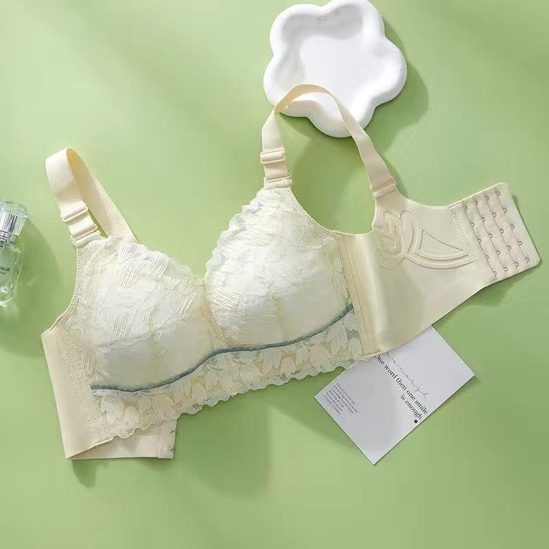 Тонкий дышащий бюстгальтер для женщин больших размеров, собранный, без косточек, с регулируемыми бретелями, с двойной поддержкой груди, пуш-ап
