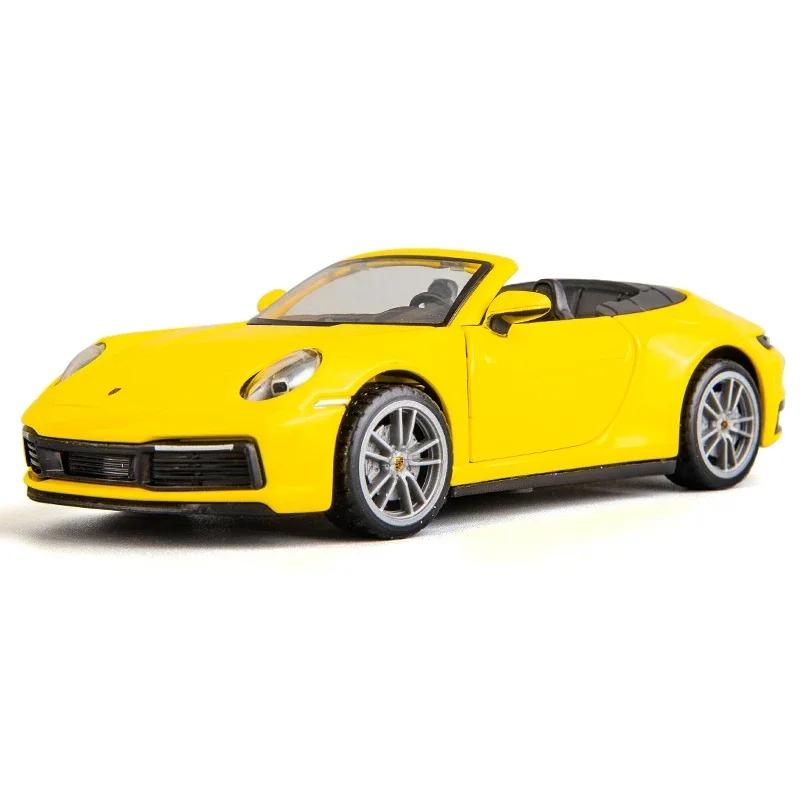1/32 Porsche 911 Carrera Supercar литая модель игрушечного автомобиля со звуком и светом для детей