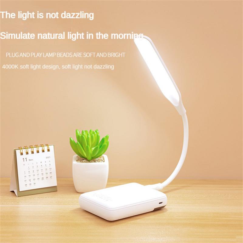 LED Portable Dimmable Table Lamp USB Plug Battery Powered Desk Lamp Bedroom Reading Night Light Eye Protection LED Bedside Lamp