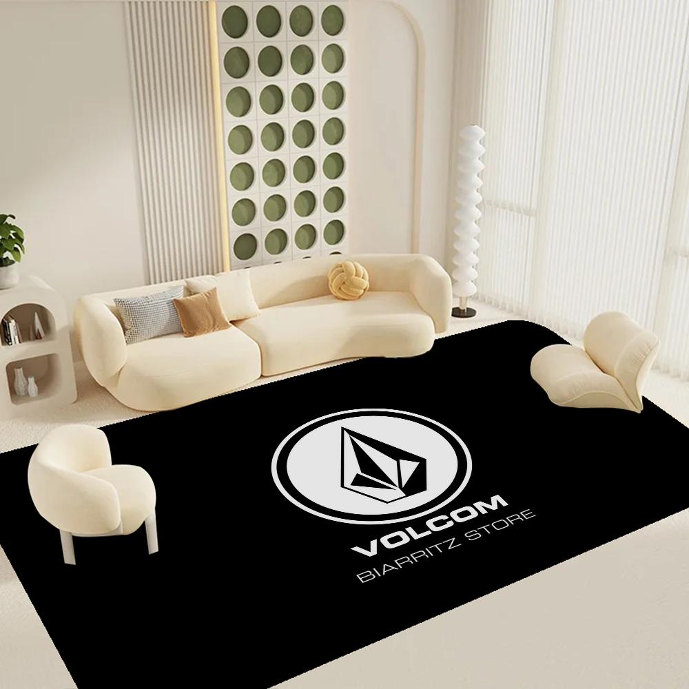 V-Volcom LOGO Long Rugs Nordic Style Bedroom Living Room Doormat Home Balcony Anti-Slip Toilet Rug