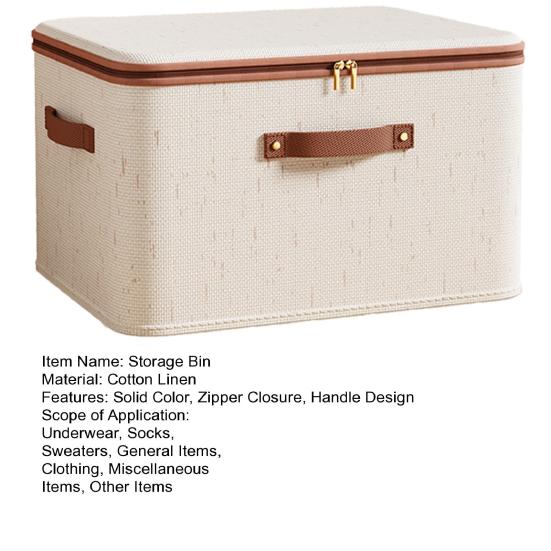 Ящик для хранения Yousheng с двойным открытием на молнии, контейнер для хранения, большая вместимость, тканевый, усиленный, штабелируемый органайзер