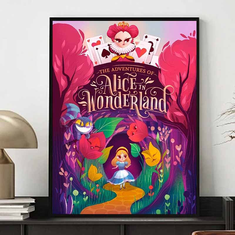 Disney Алмазная мозаика Алиса в Стране Чудес Сказочная Иллюстрация Мозаика Вышивка Создание Изображений Алмазная Живопись Вышивка Крестом Домашний Декор 5D Сделай Сам