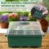 12 Hole Seedling Tray Seed Starter Tray Greenhouse Grow Trays Humidity Adjustable Plant Starter Kit