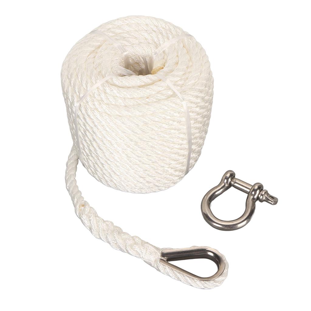 75FT Double Braid Nylon Boat Dock Lines 1565 Lbs Breaking Force Mooring Rope for Berthing Towing Hoisting
