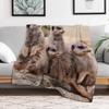 Meerkat family Throw Blanket Cozy Throw Blanket Birthday Gift for Him Her