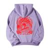 Teenager Hoodie Preppy Style Floral Printing Solid Color Hooded Top with Big