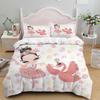 Cartoon Ballet Dancing Girl Duvet Cover Set Princess Style Twin Size Bedding Set Kids Girl Nordic Bed Cover Full Twin Queen King