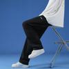 Li Ning Logo Print Solid Color Fleece Lined Straight Fit Knitted Sweatpants Men's Black YKLT415-1