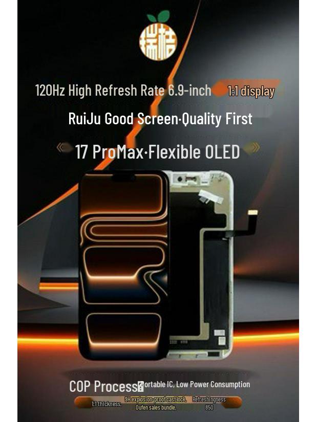 Руйцзю RJ: Совместимо с Apple Серии 13-17/ProMax Гибкие OLED-экраны с высокой частотой обновления