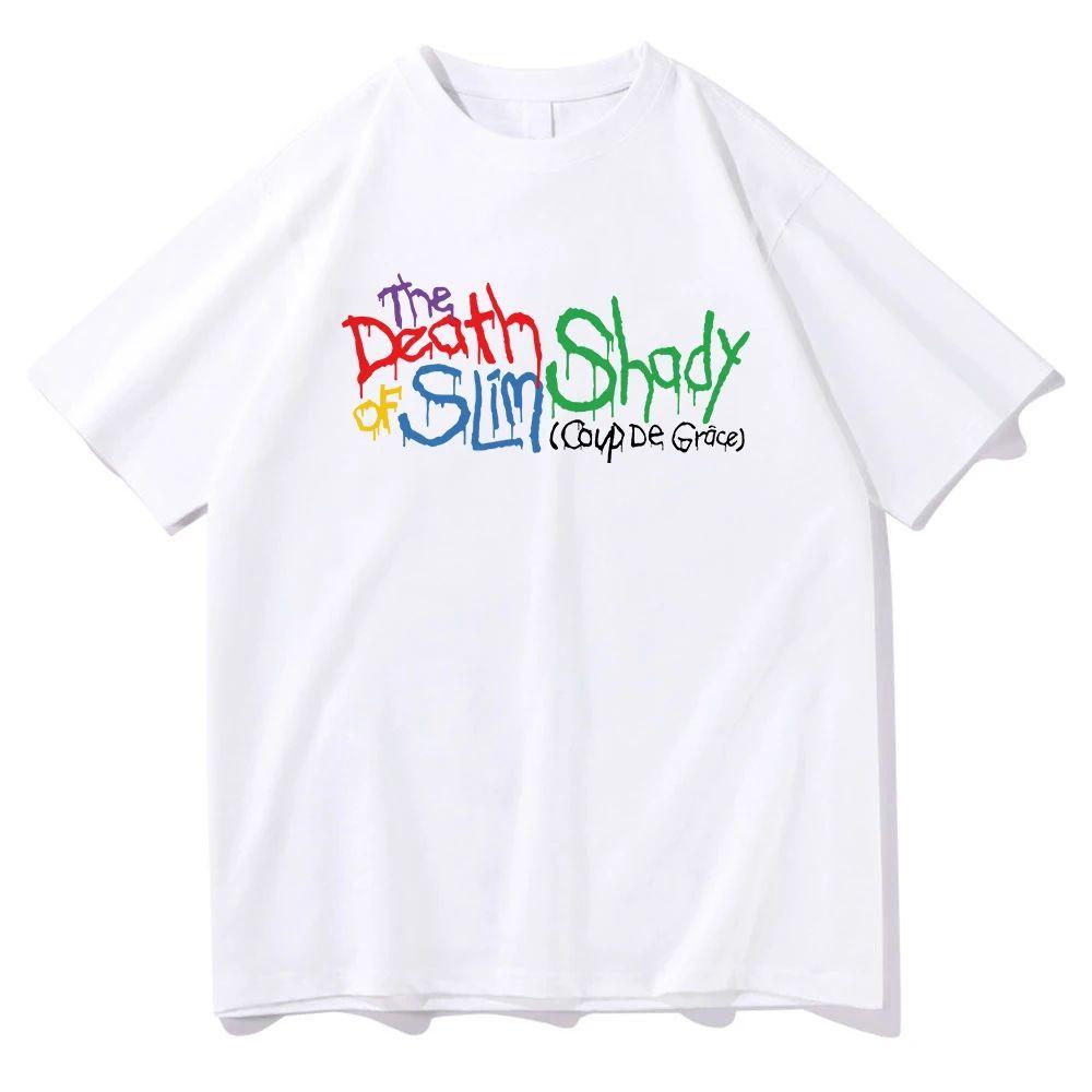 Eminem The Death of Slim Shady T Shirt Fashion Women Harajuku Hip Hop Retro T-Shirt Unisex High Quality Vintage Cotton Tees Tops